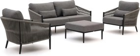 Stoel-bank loungeset Bellagio  | 4 personen | Loungeset Grijs | Aluminium | Kees Smit Tuinmeubelen