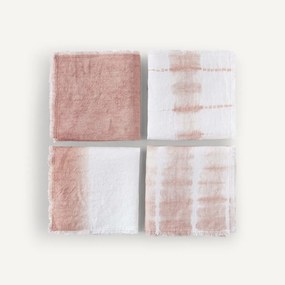 Set van 4 servetten, tie and dye Sunrise