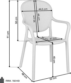 VERANO Beige - MODERNE STOEL VOOR KEUKEN, TERRAS (STAPELBAAR)