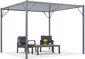 Antraciet terraspergola Tasos 3x3m Tuinpunt