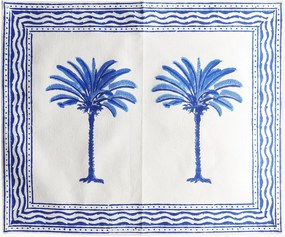 Handbedrukte katoenen placemats The Palms, 4 stuks
