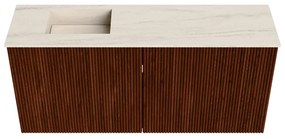 Mondiaz Joya DLux 90cm toiletmeubel ruby met wastafel faye links 1 kraangat meli