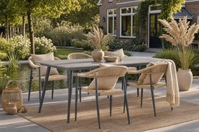 Tuinset 4 personen 180 cm Aluminium/Rope Taupe De Laan Projects