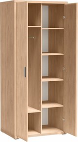 Kledingkast Elisale 107, Eiken, 199x87x59cm, 97.8 kg, Kledingkast deuren: Met scharnieren