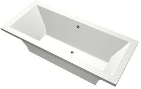 Xenz Society Duobad - 170x75x53 - afvoer Midden - acryl - wit mat 6870-03