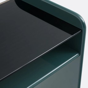 Bureau met blad van gerookt gehard glas Ericson