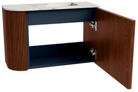 Mondiaz Joya DLux 60cm toiletmeubel ronding links ruby met wastafel faye rechts zonder kraangat frappe