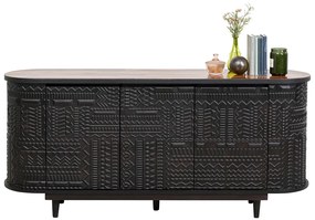 Kare Design Berber Ovaal Dressoir Houtsnijwerk - 160x38x75cm.