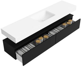 Zaro Alan badmeubel 190cm urban 2 lades met vrijhangende wastafel cloud midden 1 kraangat talc