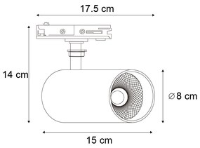 LED Moderne Spot / Opbouwspot / Plafondspot zwart voor railsysteem 1-fase - Iconic Mark Modern rond Binnenverlichting Lamp