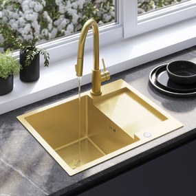 Stalen spoelbak Paul BRUSH GOLD