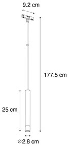 Moderne hanglamp donker brons voor railsysteem 1-fase - Slimline Keno G9 rond Binnenverlichting Lamp