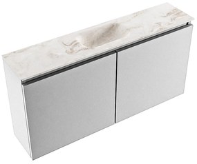 Mondiaz Ture DLux toiletmeubel 100cm plata met wastafel frappe midden zonder kraangat