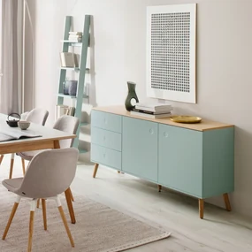 Tenzo Dot Scandinavisch Dressoir Groen Met Eiken - 162x43x79cm.