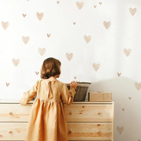 Textiel INSPIO stickers - Beige Hartjes voor kinderkamer