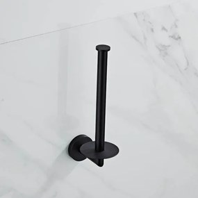 Saniclear Nero dubbele reserve rolhouder mat zwart