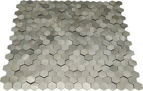 Zelfklevende Mozaïektegels Metaal | Mini Hexagon 3D Zilver | 29,8×30,7 cm | Keuken, Bad &amp; WC
