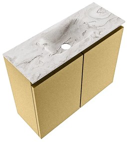 Mondiaz Ture DLux toiletmeubel 60cm oro met wastafel glace midden met kraangat