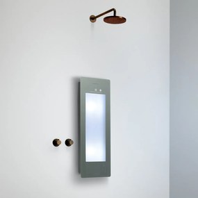 Sunshower Round Plus Small Organic Grey infraroodlamp en UV 33x95x10cm opbouw