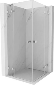 Mexen Lunar Duo scharnierende douchecabine 70 x 70 cm, transparant, chroom - 834-070L-070P-01-00