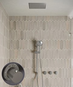 Saniclear Plus Stripes inbouw regendouche met inbouw douchekop 30x30cm, glijstang en 2 standen handdouche RVS