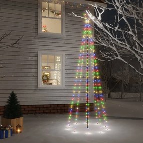 vidaXL Kerstboom met grondpin 310 LED's meerkleurig 300 cm