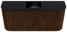 Mondiaz Joya 95cm toiletmeubel ronding links/rechts walnut met wastafel faye midden 1 kraangat urban