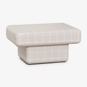 Rechthoekige Tuintafel Met Betonnen Tegel-look Eleonor 70 X 50 Cm & Tapioca Beige - Sklum