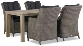 Tuinset 4 personen 180 cm Wicker Taupe Garden Collections Buckingham/Bristol