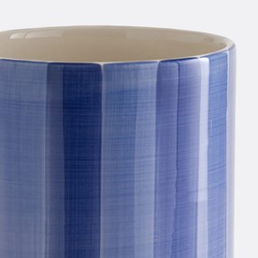 Vaas van keramiek, gestreept, hoogte 25 cm, Jaoma