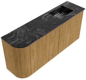 Mondiaz Joya DLux 90cm toiletmeubel ronding links oak met wastafel faye rechts 1 kraangat lava