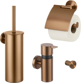 Saqu Nemo 4-delige toiletset geborsteld koper