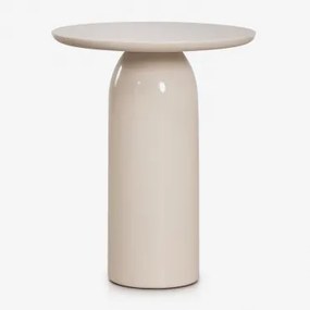 Ronde Bijzettafel Voor De Tuin Ø45 Cm In Cement Layana Tapiocabeige Glanzend - Sklum
