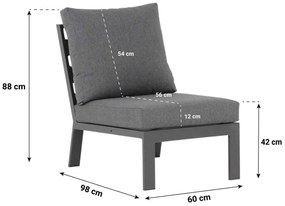 Lifestyle Garden Furniture Marietta Hoekset Aluminium/Teak Grijs 4-delig