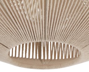 Japandi hanglamp bruin touw 46cm - SveaJapandi E27 rond Binnenverlichting Lamp