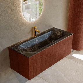 Mondiaz Kurve-dlux 110cm badmeubel ruby met 1 lade en wastafel big medium midden 1 kraangat lava