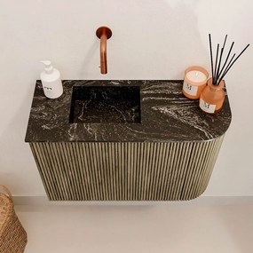 Mondiaz Joya DLux 60cm toiletmeubel ronding rechts dusk met wastafel faye links zonder kraangat lava