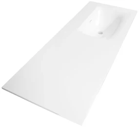 Brauer Glacier wastafel fine stone 120cm rechts zonder kraangat wit glans