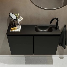 Mondiaz Ture 80cm toiletmeubel urban met wastafel urban rechts 1 kraangat