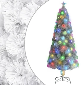 vidaXL Kunstkerstboom met LED 180 cm glasvezel wit
