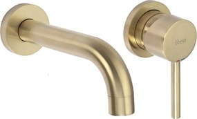 Inbouw wastafelkraan Rea Lungo Gold Brush + BOX