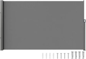 VEVOR Zijluifel 200 x 300 cm Zijwandluifel Gemaakt van 180 g/m² polyesterweefsel met PU-coating Luifel Uitschuifbare handgreep met veermechanisme Privacyscherm voor balkons Binnenplaatsen Grijs