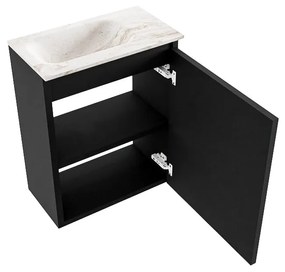 Mondiaz Ture DLux toiletmeubel 40cm urban met wastafel frappe links met kraangat