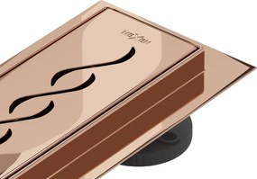 Mexen Flat 360° M18 draaibare lineaire afvoer 50 cm, roze goud - 1623050-40