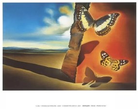 Kunstdruk Landscape with Butterflies, 1956, Salvador Dalí