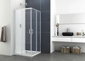 Badstuber Elite douchecabine 90x90 met schuifdeur chroom