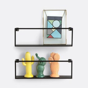 Set van 2 metalen wandplanken L50 cm, Hiba