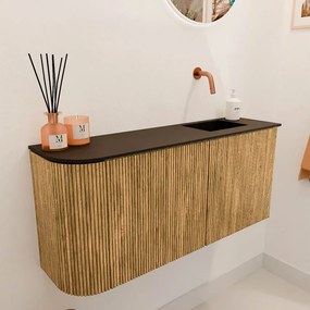 Mondiaz Joya 90cm toiletmeubel ronding links oak met wastafel faye rechts zonder kraangat urban