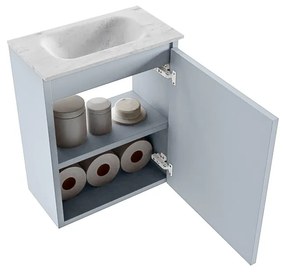 Mondiaz Ture DLux toiletmeubel 40cm clay met wastafel opalo midden zonder kraangat