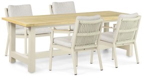 Tuinset 4 personen 200 cm Aluminium/rope Taupe Coco Sevilla/San